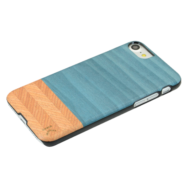Husa Apple iPhone 7/8 THE KASE Back/ Lemn/ Denim & Hazel Blue photo 3