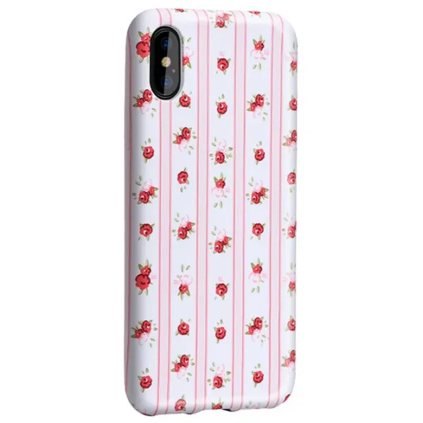 Чехол для смартфона Apple iPhone X Hoco/ Back/ TPU/ Stripe Floral Розовый photo 2 Чехол для смартфона Apple iPhone X Hoco/ Back/ TPU/ Stripe Floral Розовый photo 2