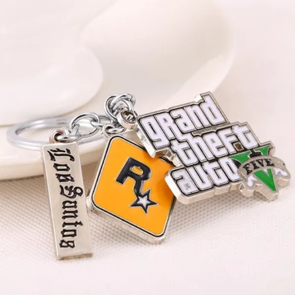 Breloc Rockstar Games GTA V Grand Theft Auto/ Yellow Silver photo 2