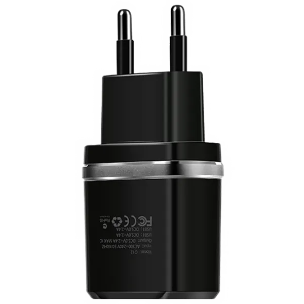 Adaptor de rețea Hoco C12 2.4 A/ Black photo 2