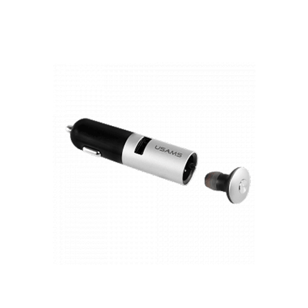 Адаптер Usams LT Series + Bluetooth Headset Автомобильный/ 3.1A/ Серый photo 2