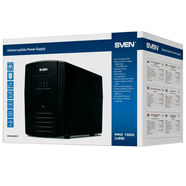 ИБП Sven Pro 1000 Черный photo 4