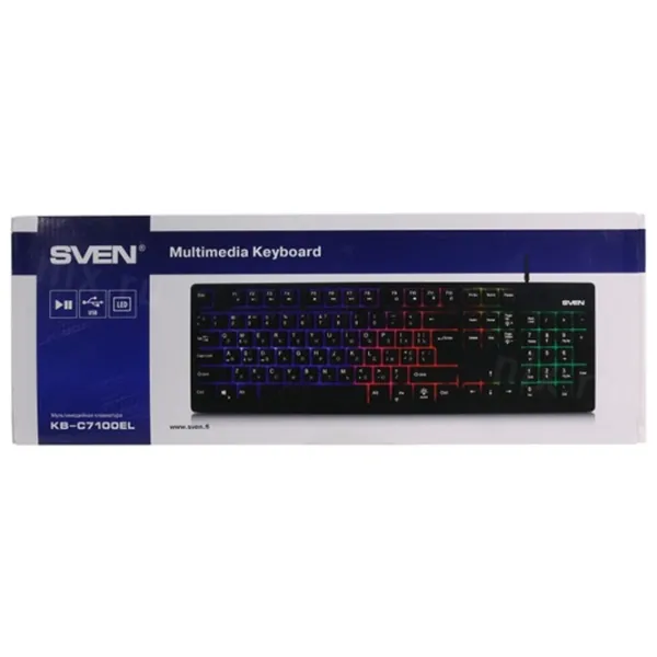 Клавиатура Sven Comfort KB-C7100 EL Проводная / Черный photo 6
