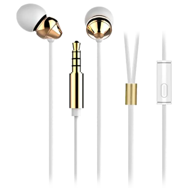 Căști USAMS Ereno Metal Gold White Cu fir/ Personal photo 2