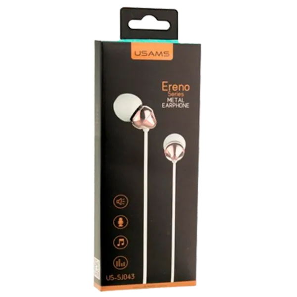 Căști USAMS Ereno Metal Gold White Cu fir/ Personal photo 3