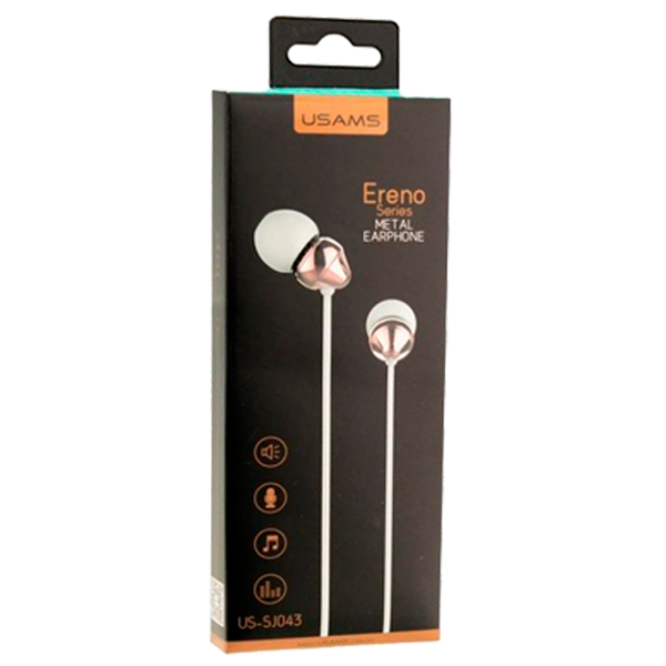 Căști USAMS Ereno Metal Gold White Cu fir/ Personal photo 3