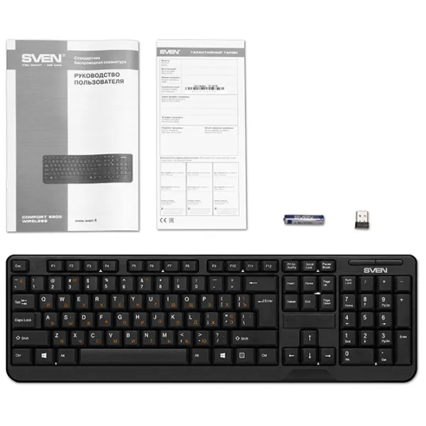 Tastatură Sven Comfort 2200 Fără fir/ Black photo 5