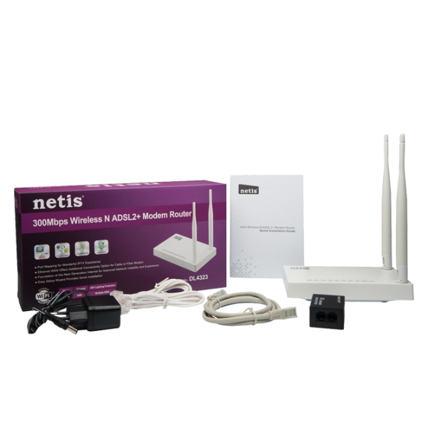 Wi-Fi Router Netis DL4323  / / White photo 3