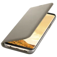 Husă pentru smartphone Samsung Galaxy S8 Samsung/ LED Flip Wallet/ PU/ Gold photo 5