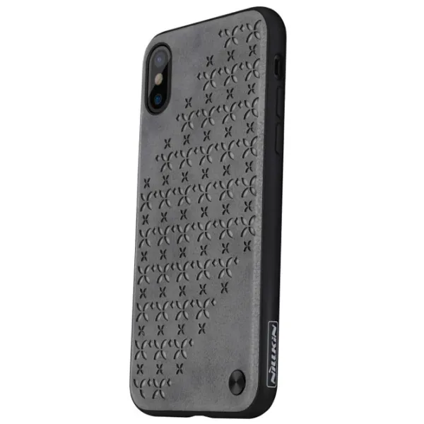 Husă pentru smartphone Apple iPhone X Nillkin/ Back/ TPU/ PC/ PU/ Gray photo 2