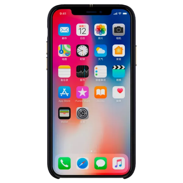 Husă pentru smartphone Apple iPhone X Nillkin/ Back/ PC/ PU/ Gold Black photo 2