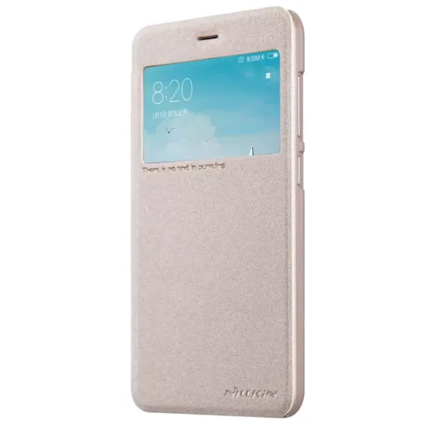Husă pentru smartphone Xiaomi Redmi 4X Nillkin/ Flip Cover/ Piele/ Gold photo 3