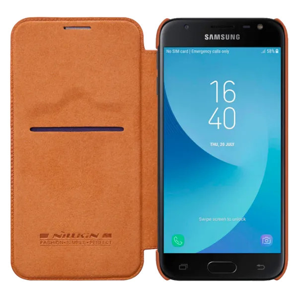 Husa Samsung J330 Galaxy J3 (2017) Nillkin Flip Cover/ Leather/ Brown photo 2