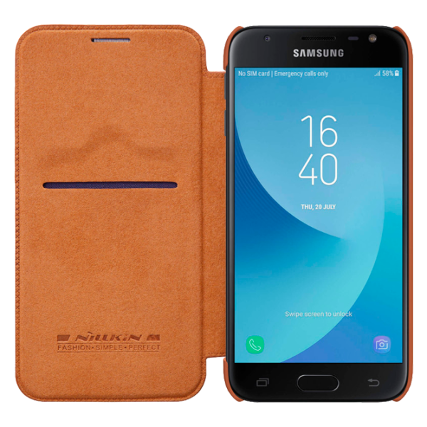 Husa Samsung J330 Galaxy J3 (2017) Nillkin Flip Cover/ Leather/ Brown photo 2