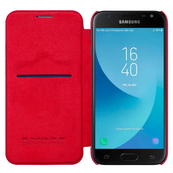 Husa Samsung J330 Galaxy J3 (2017) Nillkin Flip Cover/ Leather/ Red photo 2