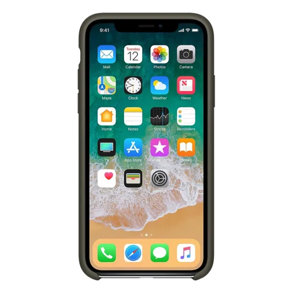 Husa Apple iPhone X Screen Geeks Back/ TPU/ Dark Olive Green photo 2