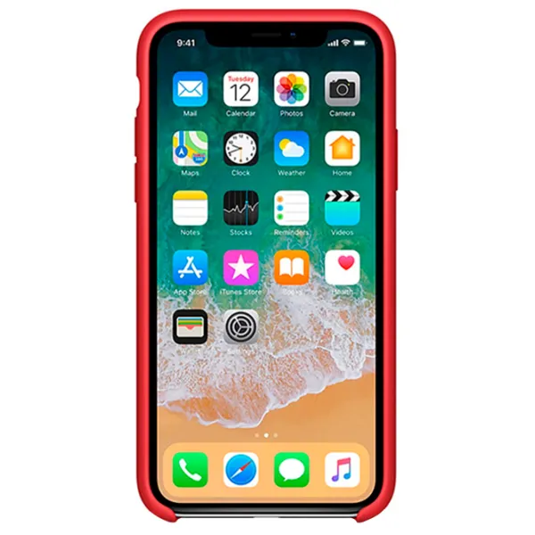 Husă pentru smartphone Apple iPhone X Screen Geeks/ Back/ TPU/ Red photo 2