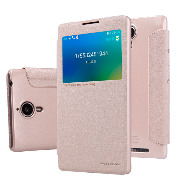 Husa Lenovo P90 Nillkin Flip Cover/ Leather/ Gold photo 2
