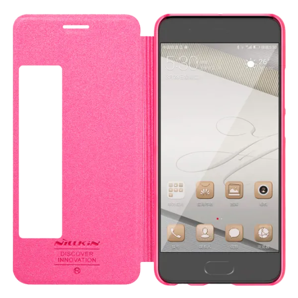 Husă pentru smartphone Huawei P10 Plus Nillkin/ Flip Cover/ Piele ecologică/ Pink photo 5