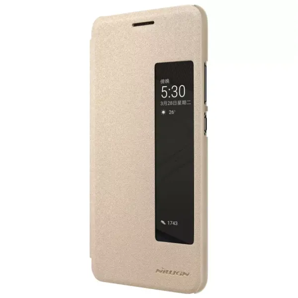 Husă pentru smartphone Huawei P10 Plus Nillkin/ Flip Cover/ Piele ecologică/ Gold photo 2