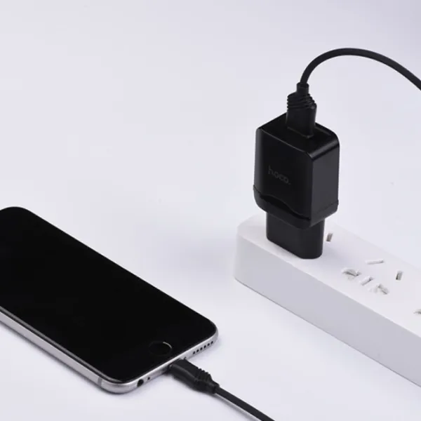 Adaptor de rețea Hoco C22A 2.4 A/ Black photo 4