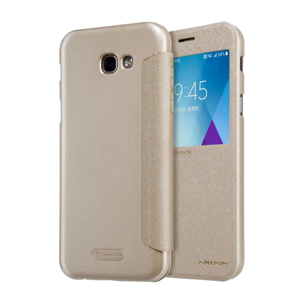 Husă pentru smartphone Samsung Galaxy A5 (2017) Nillkin/ Flip Cover/ Piele/ Gold photo 4