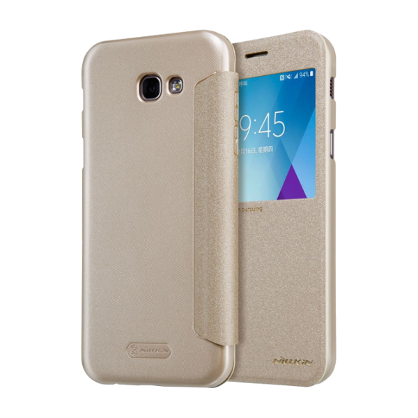 Husă pentru smartphone Samsung Galaxy A5 (2017) Nillkin/ Flip Cover/ Piele/ Gold photo 4