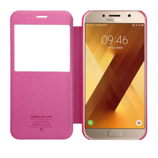 Husa Samsung Galaxy A7 (2017) Nillkin Flip Cover/ Leather/ Red photo 5