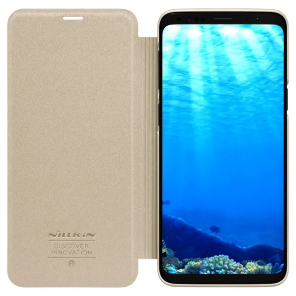 Чехол для смартфона Samsung Galaxy S9 Plus Nillkin/ Flip Cover/ Кожа/ Золотой photo 5