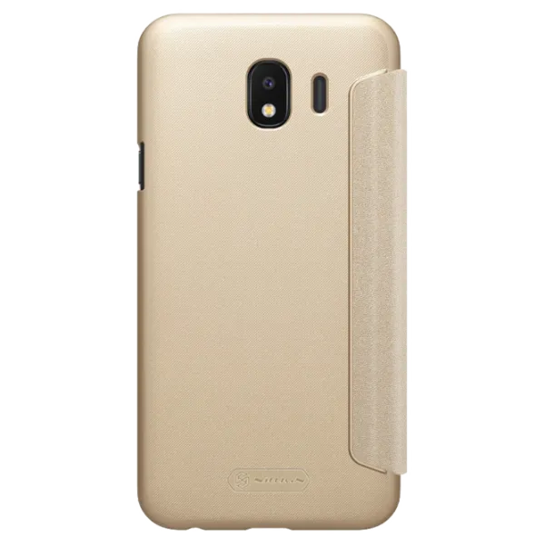 Husa Samsung Galaxy J4 Nillkin Flip Cover/ Leather/ Gold photo 2