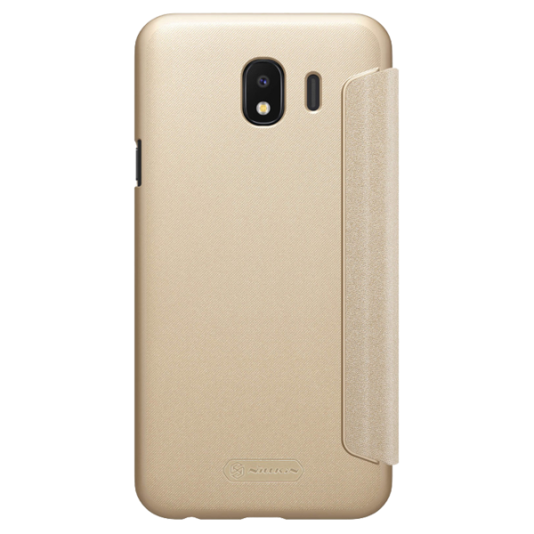 Husa Samsung Galaxy J4 Nillkin Flip Cover/ Leather/ Gold photo 2