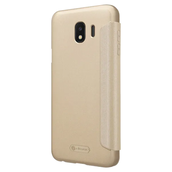 Husa Samsung Galaxy J4 Nillkin Flip Cover/ Leather/ Gold photo 4