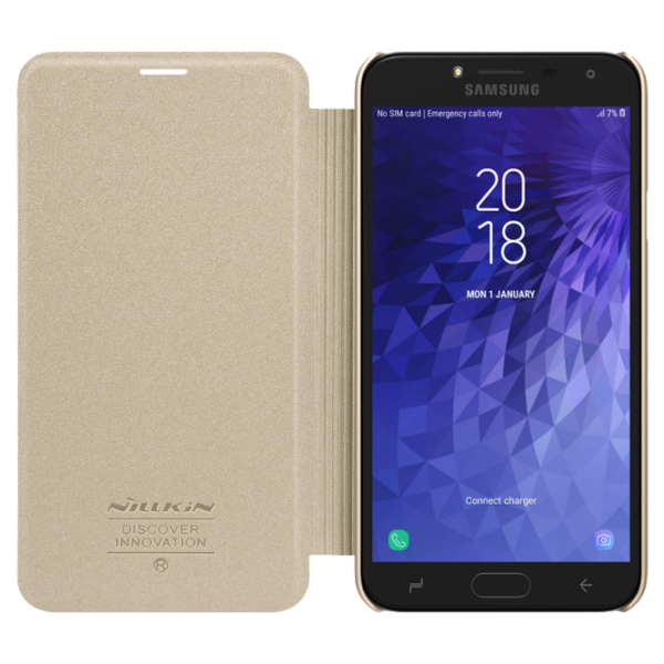 Husa Samsung Galaxy J4 Nillkin Flip Cover/ Leather/ Gold photo 5