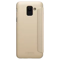 Чехол для смартфона Samsung Galaxy J6 (2018) Nillkin/ Flip Cover/ Экокожа/ Золотой photo 3
