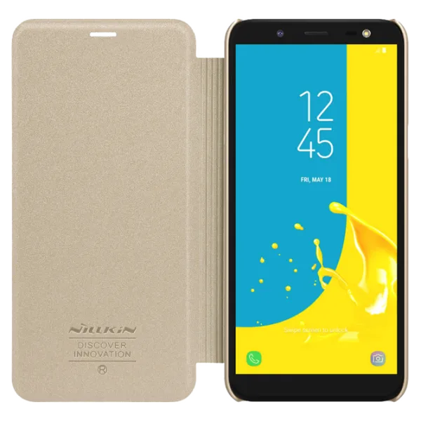 Чехол для смартфона Samsung Galaxy J6 (2018) Nillkin/ Flip Cover/ Экокожа/ Золотой photo 5