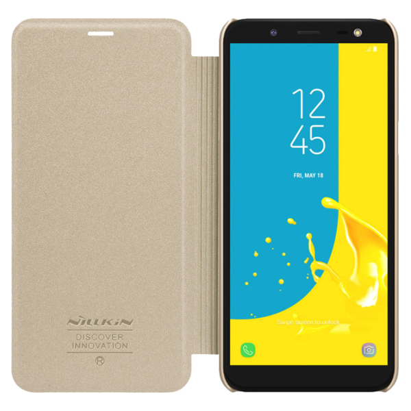 Чехол для смартфона Samsung Galaxy J6 (2018) Nillkin/ Flip Cover/ Экокожа/ Золотой photo 5