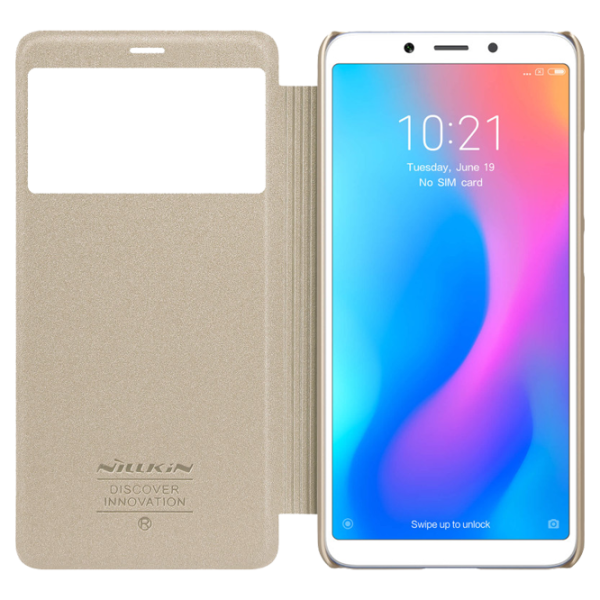 Husa Xiaomi Redmi 6 Nillkin Flip Cover/ Leather/ Gold photo 5