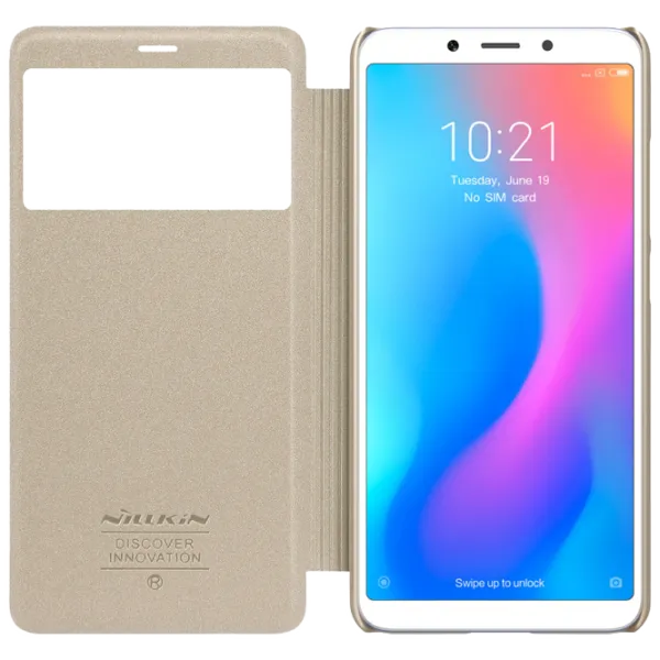Чехол для смартфона Xiaomi Redmi 6A Nillkin/ Flip Cover/ Кожа/ Золотой photo 5 Чехол для смартфона Xiaomi Redmi 6A Nillkin/ Flip Cover/ Кожа/ Золотой photo 5