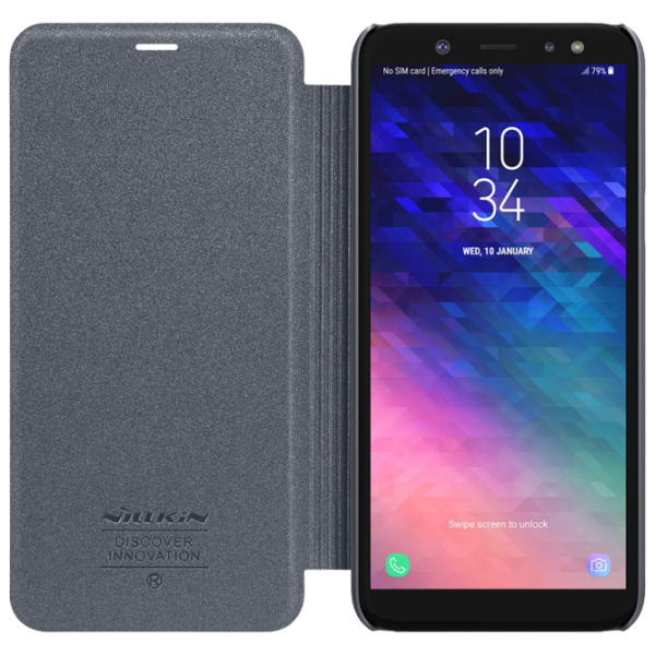Husa Samsung Galaxy A6 Plus (2018) Nillkin Flip Cover/ Leather/ Black photo 5