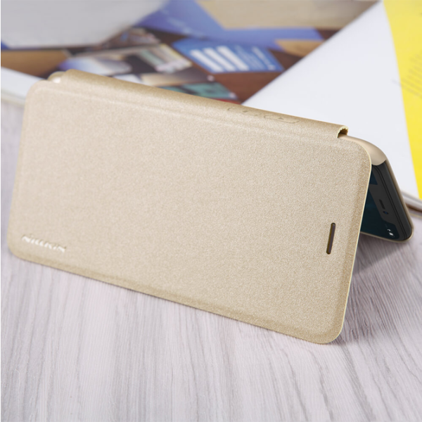 Чехол для смартфона Apple iPhone XR Nillkin/ Чехол книжка/ Кожа/ Золотой photo 4