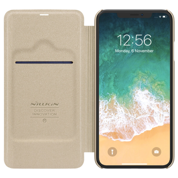 Чехол для смартфона Apple iPhone XS Nillkin/ Чехол книжка/ Кожа/ Золотой photo 3