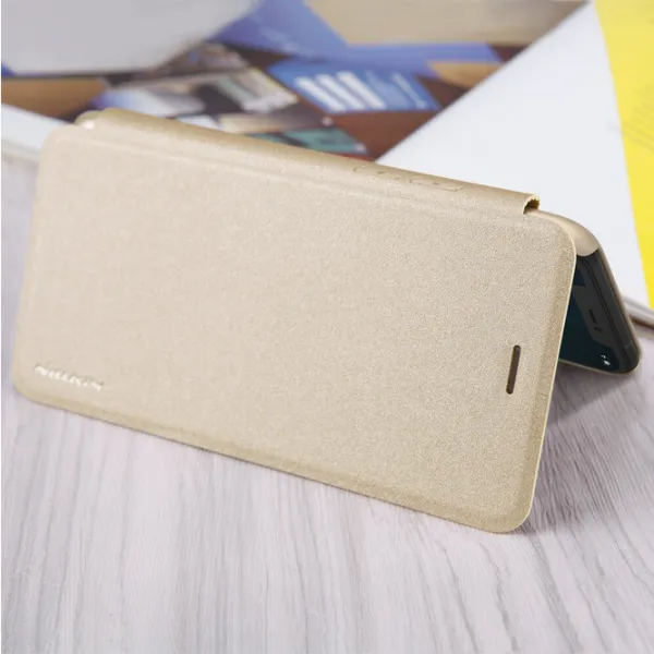 Чехол для смартфона Apple iPhone XS Nillkin/ Чехол книжка/ Кожа/ Золотой photo 4