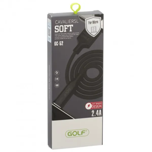 Кабель USB GC-52 Golf USB Type-A + microUSB 1 м/ Черный photo 2