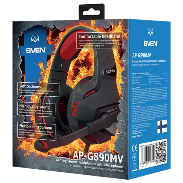 Наушники Sven AP G890MV Красный Черный Проводная/ Игровой photo 6 Наушники Sven AP G890MV Красный Черный Проводная/ Игровой photo 6