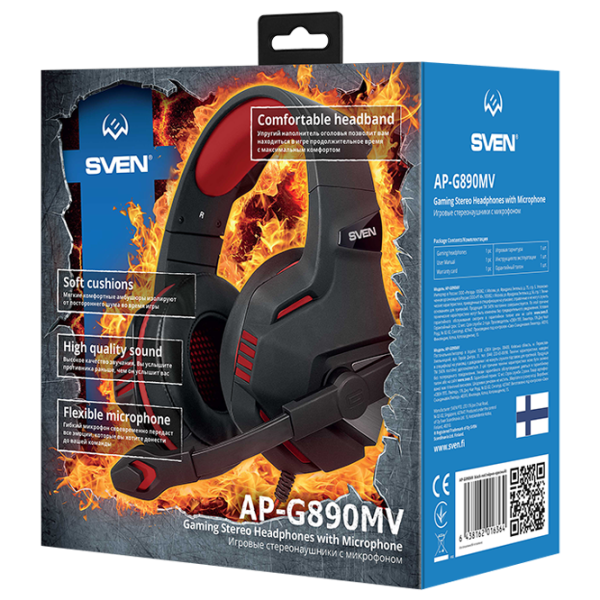 Наушники Sven AP G890MV Красный Черный Проводная/ Игровой photo 6 Наушники Sven AP G890MV Красный Черный Проводная/ Игровой photo 6