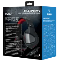 Căști Sven AP G890MV Red Black Cu fir/ Gaming photo 7