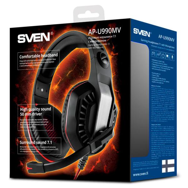 Căști Sven AP U990MV Red Black Cu fir/ Gaming photo 16