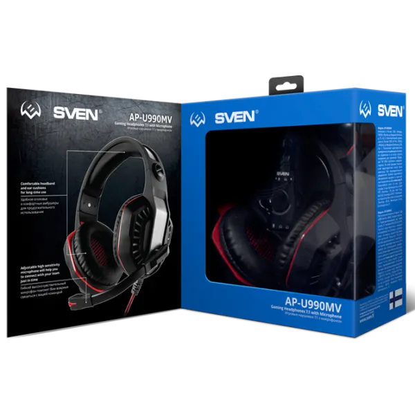 Căști Sven AP U990MV Red Black Cu fir/ Gaming photo 18