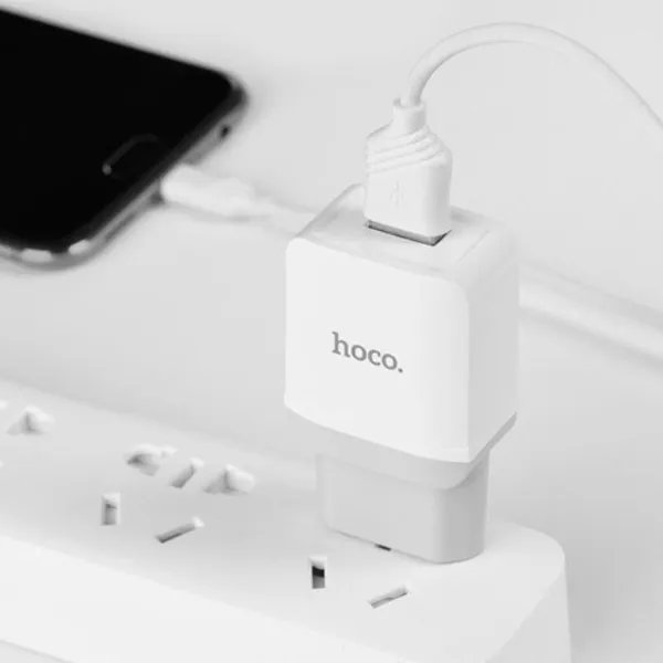 Adaptor de rețea Hoco C22A 2.4 A/ White photo 4