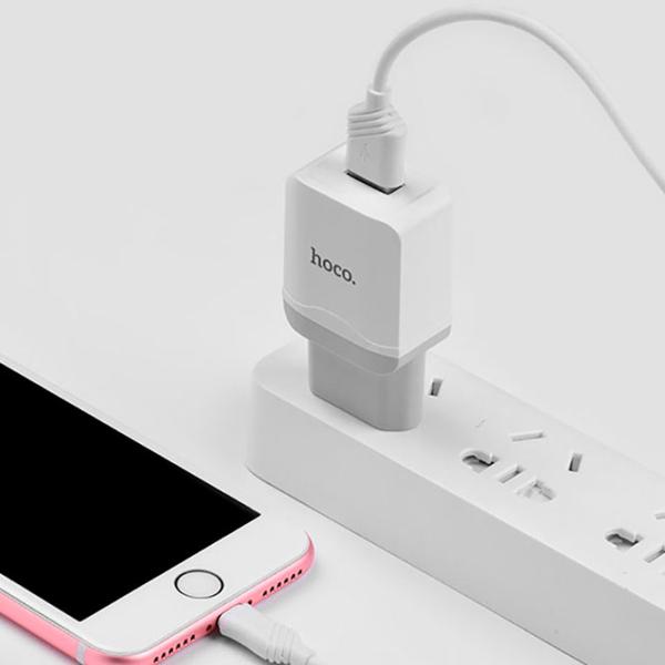 Adaptor de rețea Hoco C22A 2.4 A/ White photo 4